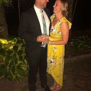 Medium high low yellow flower dress!